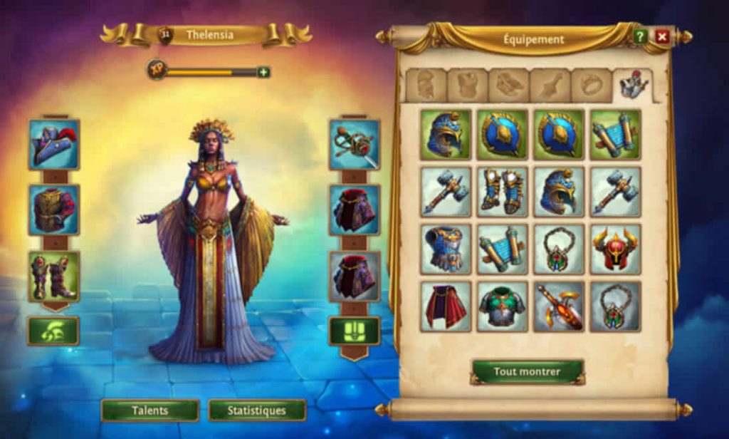 Equipement du héros totalbattle