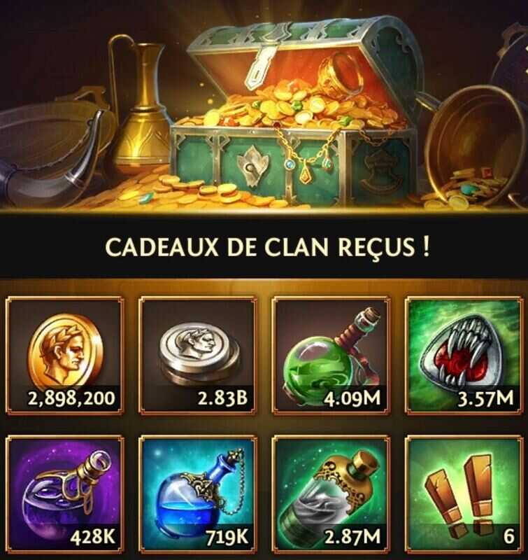 Coffres recu apres avoir tue monstre un gros clan 1